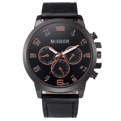

〖Follure〗MIGEER High-End Fashion Mens Stainless Steel Watch Analog Alloy Quartz Watch