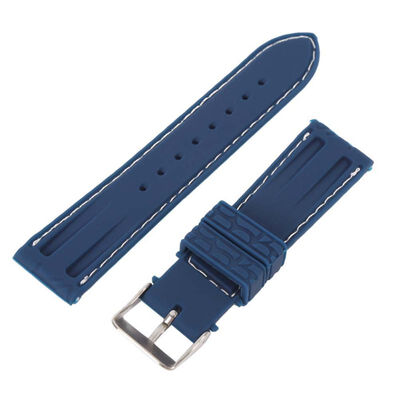 

Silicone Rubber Strap Watch Crocodile Pattern Brown Black 20 22mm Durable Watchbands