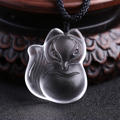 

Female necklace fox pendant crystal personality necklace