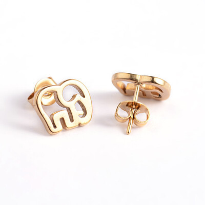 

Elephant 304 Stainless Steel Ear Studs Golden 9x105mm Pin 07mm