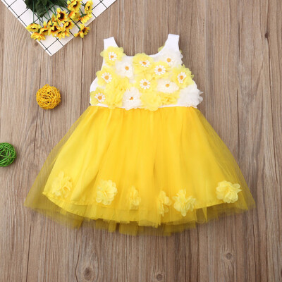 

Summer Flower Girl Princess Dress Kid Baby Party Wedding Lace Tulle Tutu Dresses