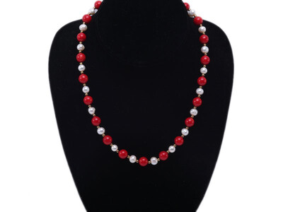 

YIAILI 7mm Pearl Coral Necklace Bracelet Simple Fashion 8087