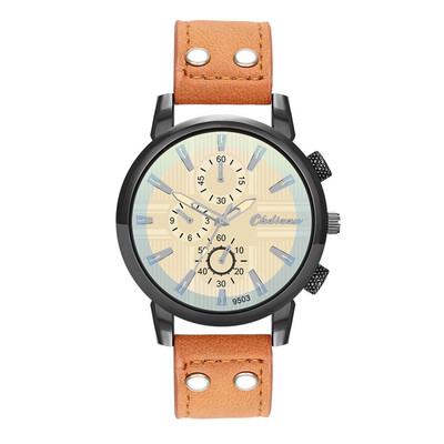 

Gobestart Fashion Leather Mens Quartz Watch Mens Watch Luxury Casual Watch Clock