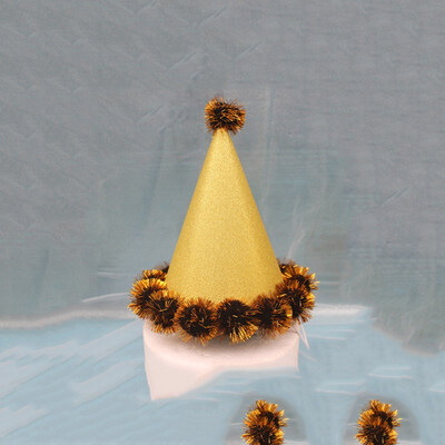 

FUNNYBUNNY Childrens Adult Birthday Hat Laser Reflective Sharp Corner Ball Cap Party Spigot Cap Crown Cap Fur Ball Cap