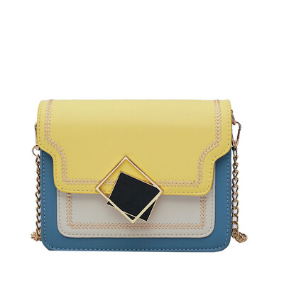 

Korean version ins personality lock chain bag slung fashion wild shoulder bag