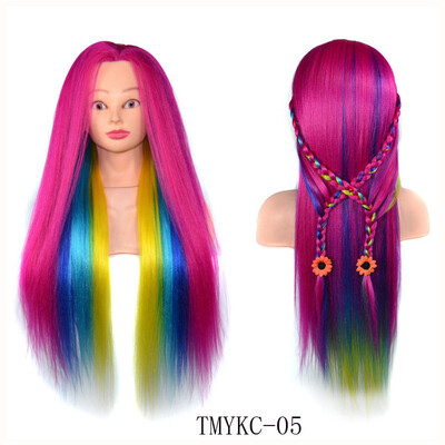 

Gobestart Colorful Hair Styling Wig Practice Training Head Mannequin Hairdressing