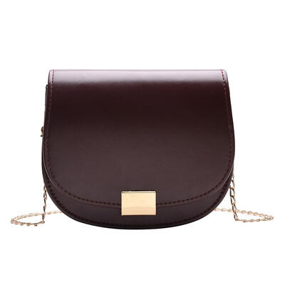 

Soft Leather UP Semi-Circle Bag Solid Color Chain Flap Women Shoulder Bags