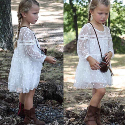 

Toddler Kids Baby Girls Chiffon Hollow Princess Party Tutu Tulle Dress Clothes