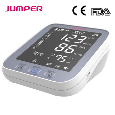 

JUMPER sphygmomanometer upper arm blood pressure monitor with large LCD display wide soft range cuff FDA compliant