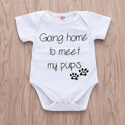 

Toddler Kids Baby Girls Boys Letter Print Romper Bodysuit Clothes Summer