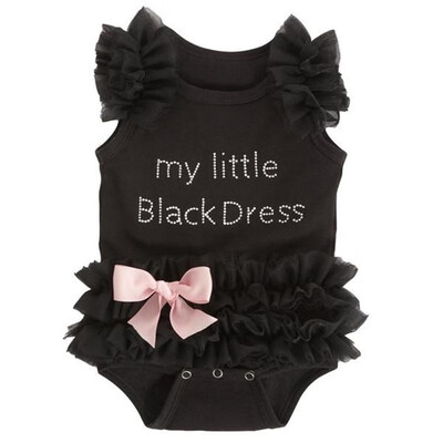 

Newborn Baby Girls My Little Black Dress Lace Tulle Romper Jumpsuit Outfits Summer Clothes