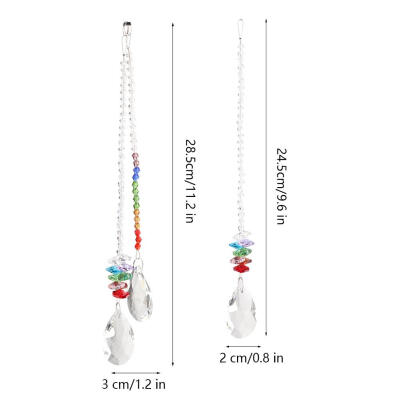 

Greensen 2 Pcs Large Rhombus ​Crystal Pendant Colorful Sun-Catchers Prisms Hanging Ornament