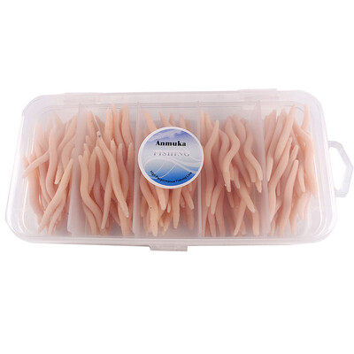 

150pcs Artificial Bait False Soft Worm Shape Lifelike Lure Saltwater Freshwater Fishing Accessories