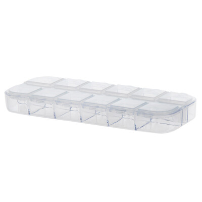 

Toponeto 1PC 12 Grid Rectangle Clear Plastic Divided Storage Box Nail Art Tool