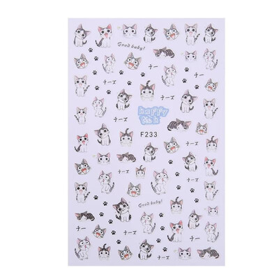 

1Sheet Cute Cat Pattern Nail Art Decal Stickers 3D Nail Decor Manicure Tool