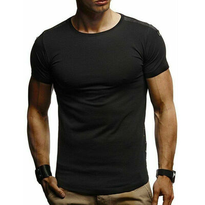 

Mens Short Sleeve Gym T-Shirt Bodybuilding Slim Fit Stringer Shirts Top Blouse