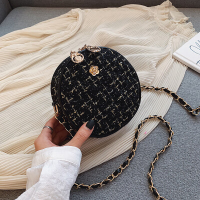 

Foreign gas hair uh small bag girl 2019 new Korean version 100 lap oblique satchel chain single shoulder fashion round bag