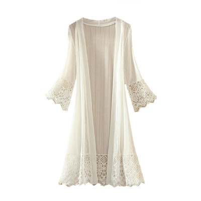 

Womens Sunscreen Thin Cardigan women Lace Loose Clothing Sexy Blouse Shirt Summer Female Tops