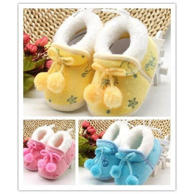 

New Lovely Infant Baby Shoes Toddler Girls Princess Shoes Cute Winter Warm Shoes