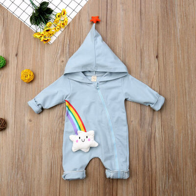 

Newborn Baby Boy Girl Rainbow Romper Bodysuit Jumpsuit Playsuit Outfits Clothes