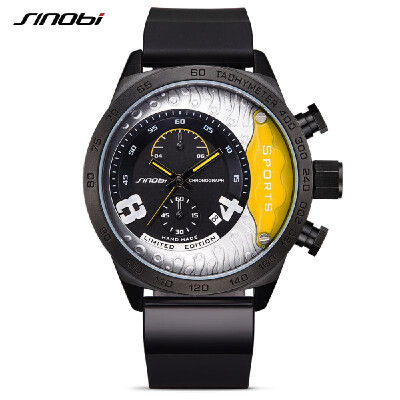 

SINOBI 3ATM Water-resistant Sport Watch Quartz Watch Men Wristwatches Male Relogio Musculino Calendar Chronograph