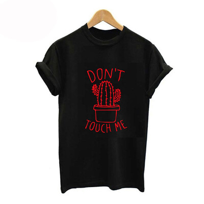 

Dont touch me Womens Casual Short Sleeve T Shirt Casual Top Ladies Cactus Tee