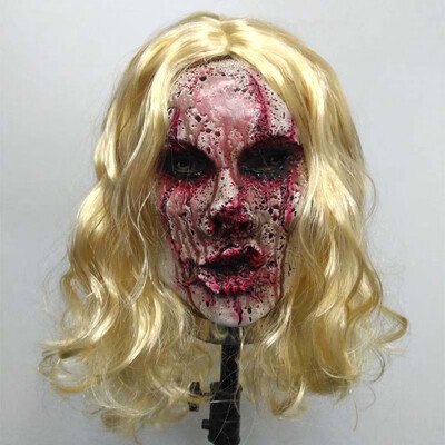 

CINDYXIE MASK Rotten face gold curly woman Halloween Room escape props 10724