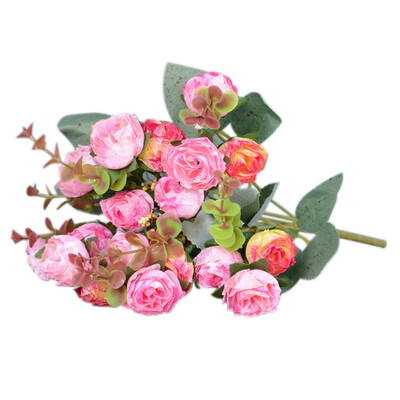

Artificial Rose Bouquet Silk Cloth Fake Flowers Wedding Party Home Decoration Dried Flowers