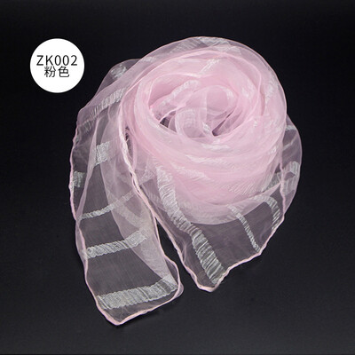 

Factory direct childrens show silk scarf kindergarten dance square towel solid color nylon yarn yarn scarf wholesale ZK002