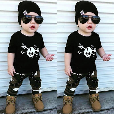 

Newborn Toddler Kids Baby Boys Tops T-shirt Camo Pants Outfits Set Clothes