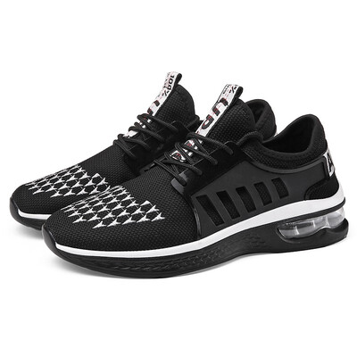 

2018 autumn&winter new mens breathable color matching air cushion low to help tie sports&leisure flying woven sports shoe