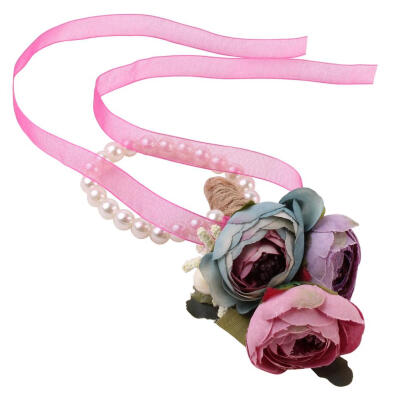 

Simulation Flower Headband Wreath Baby Girls Kids Wedding Floral Wrist Ring