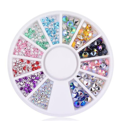 

Glitter Nails Wheel Gem Stone Nail Art Decor Jewelry Acrylic Accessories