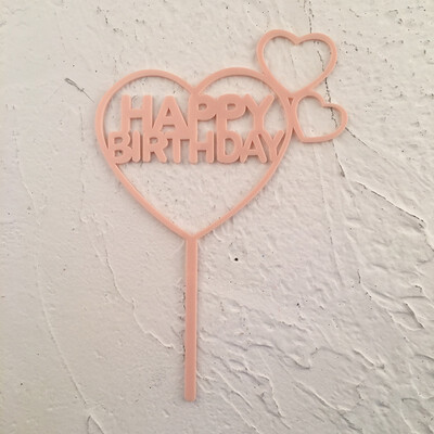 

FUNNYBUNNY Valentines Day Acrylic Inserts Love Pentagram Love Happy Birthday Cake Insert Christmas Decorations for Home