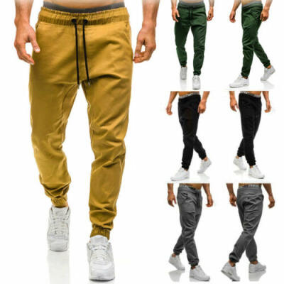 

Mens Slim Fit Urban Straight Leg Trousers Casual Pencil Jogger Cargo Pants