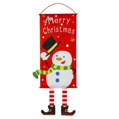 

Christmas Fabric Hanging Flags Wall Atmosphere Dress Up Home Party Christmas Ornaments