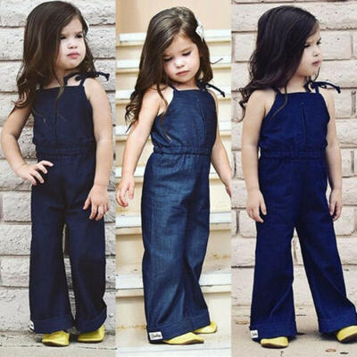 

Toddler Kid Baby Girls Denim Long Strap Jumpsuit Romper Bodysuit Playsuit Outfit