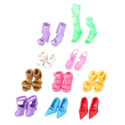 

10 Pairs 29cm Doll Shoes Heels Sandals for Girls Dolls Accessories Outfit