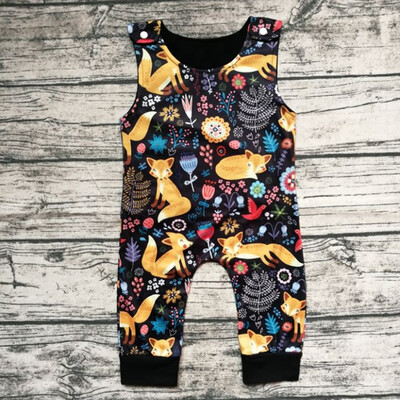 

Newborn Baby Girl Boy Sleeveless Fox Romper Bodysuit Jumpsuit Sunsuit Clothes
