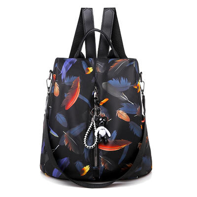 

Leaf Print Travel Backpacks Casual Women Anti-theft Shoulder School Bags