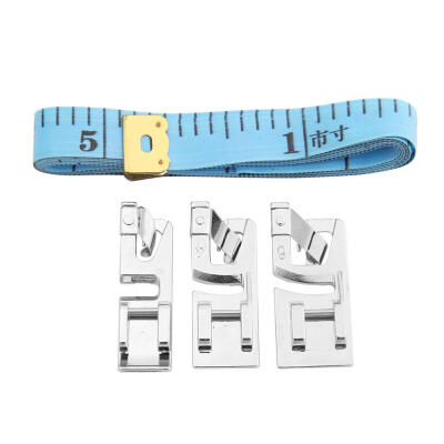 

4pcs Household Sewing Ruler Rolled Hem Presser Foot Quilting Accessories