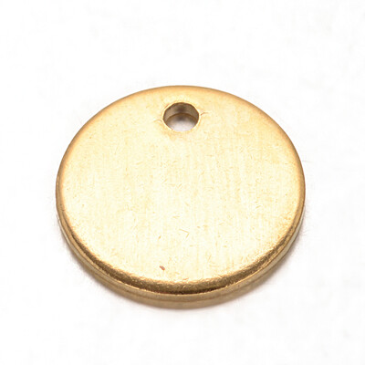 

Flat Round 304 Stainless Steel Charms Golden 85x07mm Hole 1mm