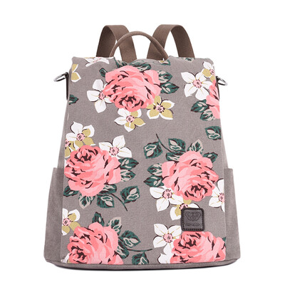 

Tailored Women Canvas Large Capital Floral Travel Backpack Single Shoulder School Bags