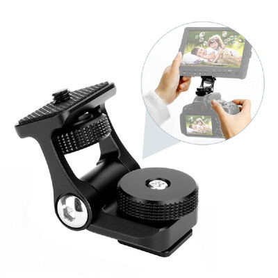 

Video Monitor Cold Shoe Mount Adapter Holder Bracket 180° Rotation 14 Inch Screw for DSLR Camera Camcorder LED Video Light Microp