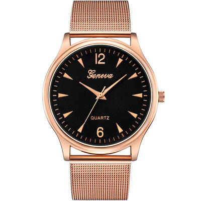 

GENEVA Hot Sale Women Watches Luxury Mesh Band Stainless Steel Quartz Wristwatch Ladies Business Watch Reloj Mujer