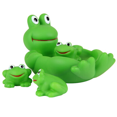 

Tailored 4 pcs Shrilling Rubber Cute Family Bathtub Pals Floating Bath Tub Toy For Kids