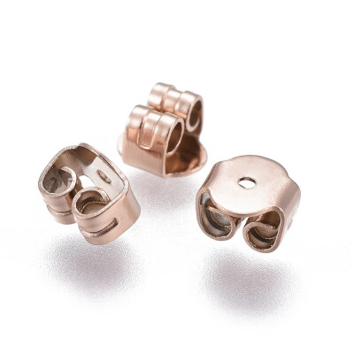 

304 Stainless Steel Ear Nuts Rose Gold 5x5x35mm Hole 08mm