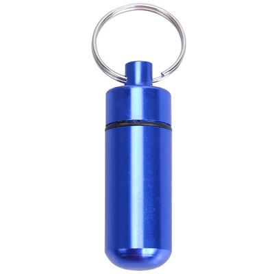 

Waterproof Sealing Aluminum Alloy Pill Box Drug Holder Keychain Container