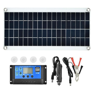 

20W 5V Portable Double USB Port Flexible High Efficiency Sunpower Polycrystalline Solar Panel Power Kit with Controller