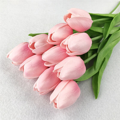

10PcsBag PU Holland Mini Tulip Artificial Flower Real Touch Tulip for WeddingHomeHotelParty Decoration Valentines Day Gift